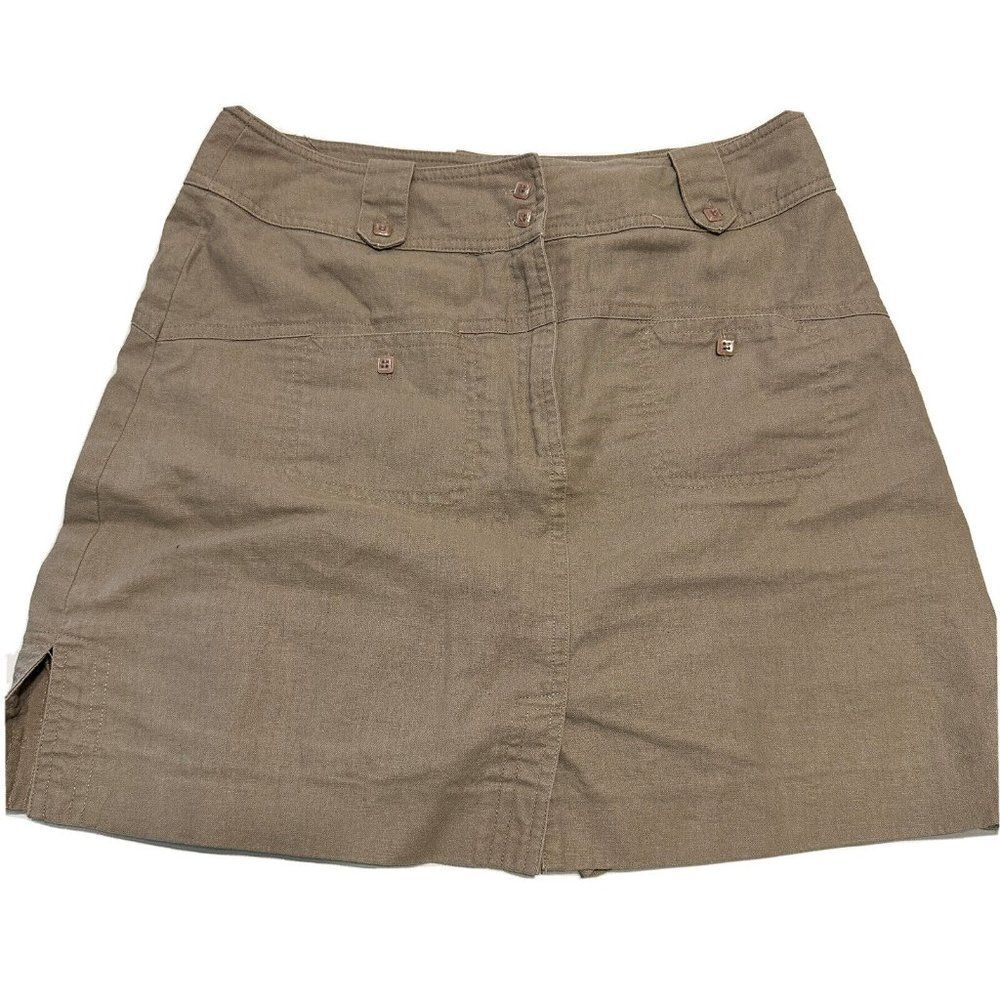 jamie sadock Ladies sz 2 Tennis Golf Pickleball Linen skort Brown Khaki